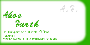 akos hurth business card